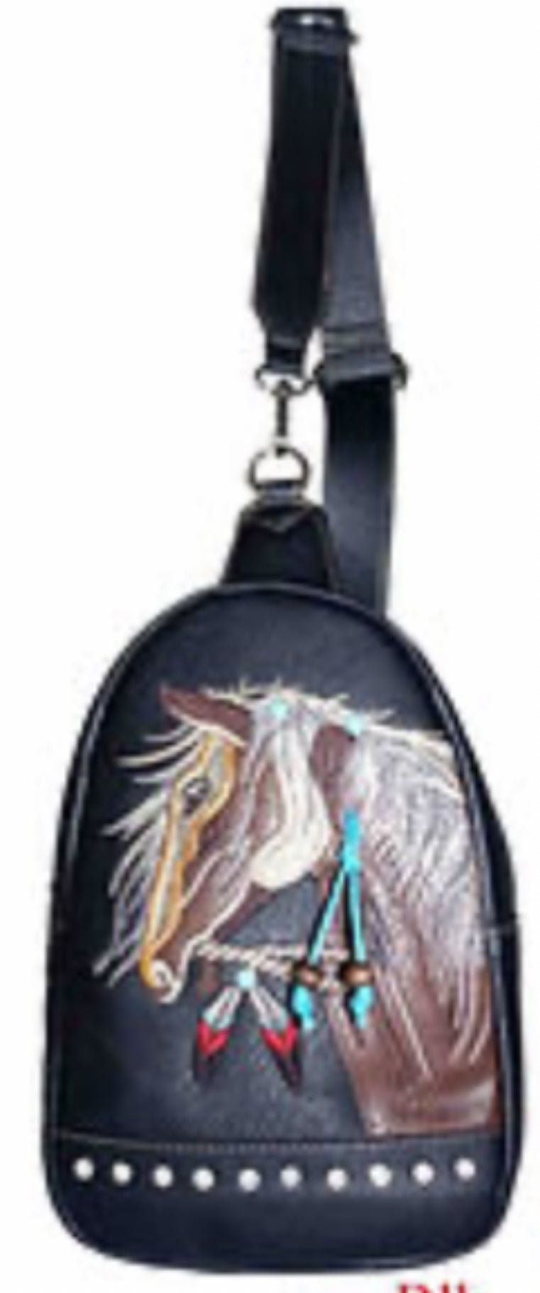 Black Horse Print Sling