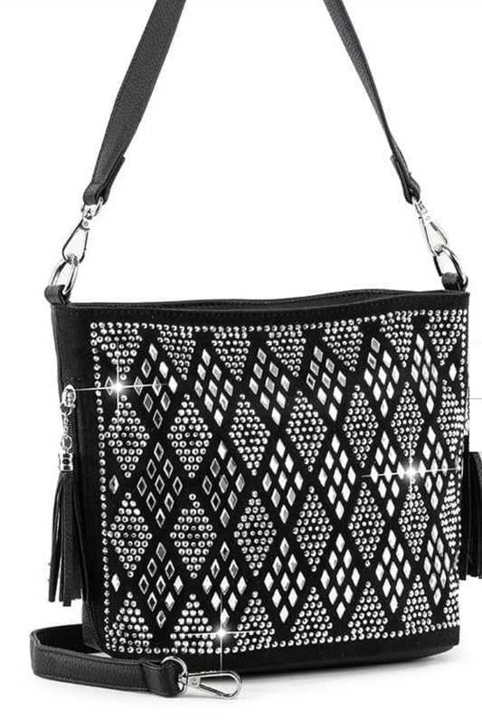 Diamond Pattern Hobo Crossbody