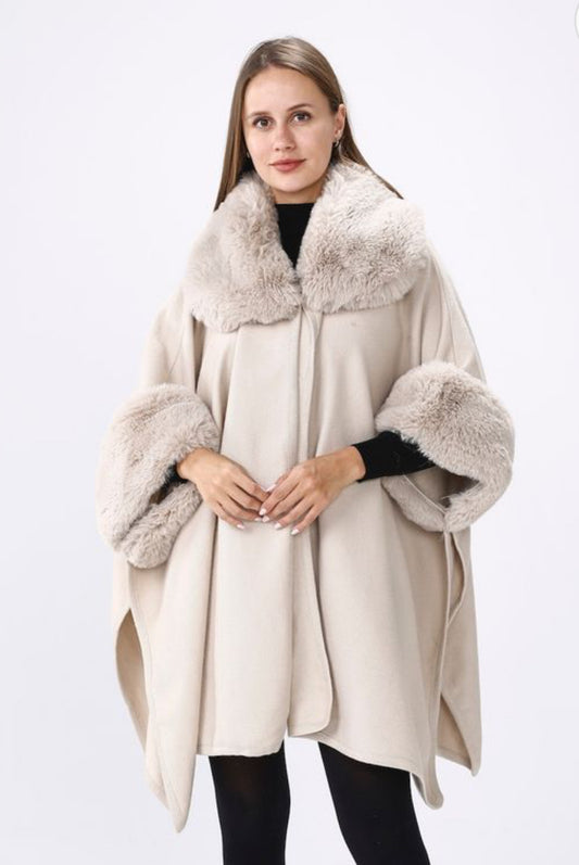 Cream collared cape CT250-42