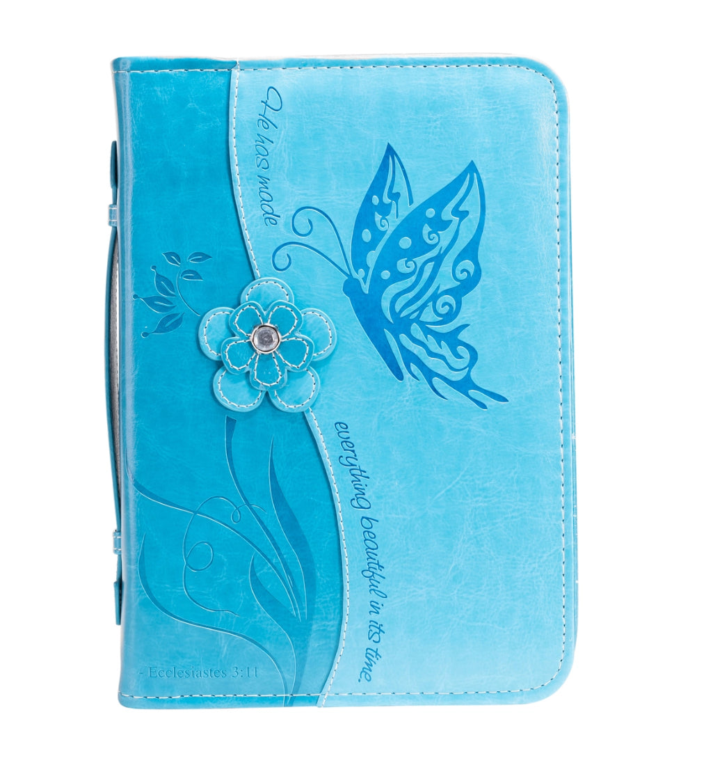 Bible Cover: Teal Blue Butterfly