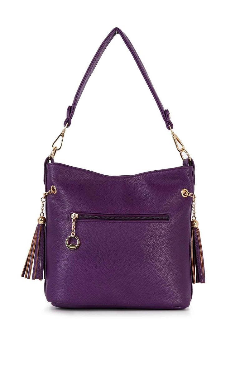 Purple Sparkling Rhinestone Hobo Handbag