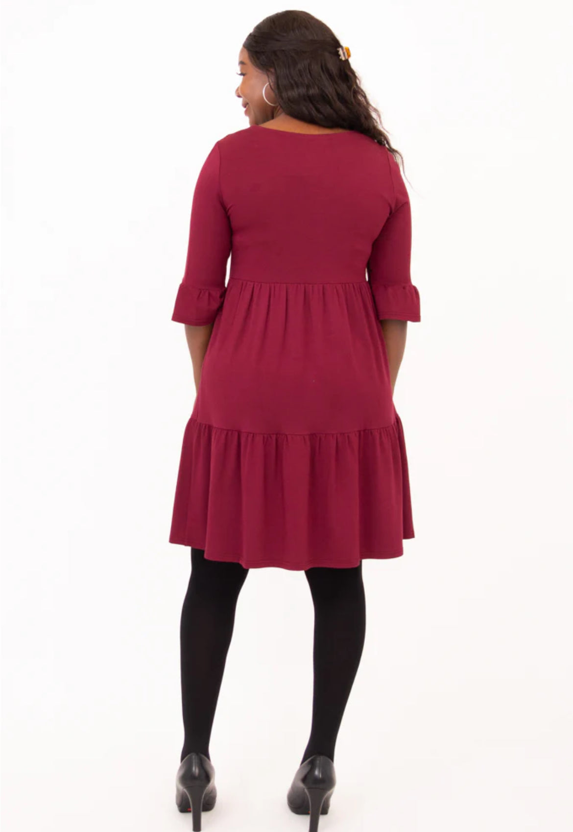 Bernadette Dress, Burgundy, Bamboo