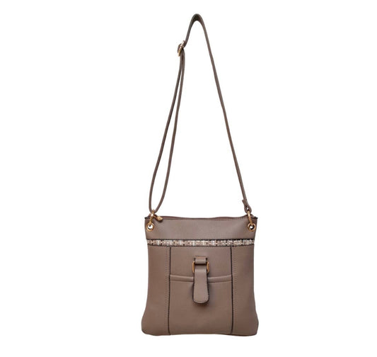 Taupe messenger bag Pass4110