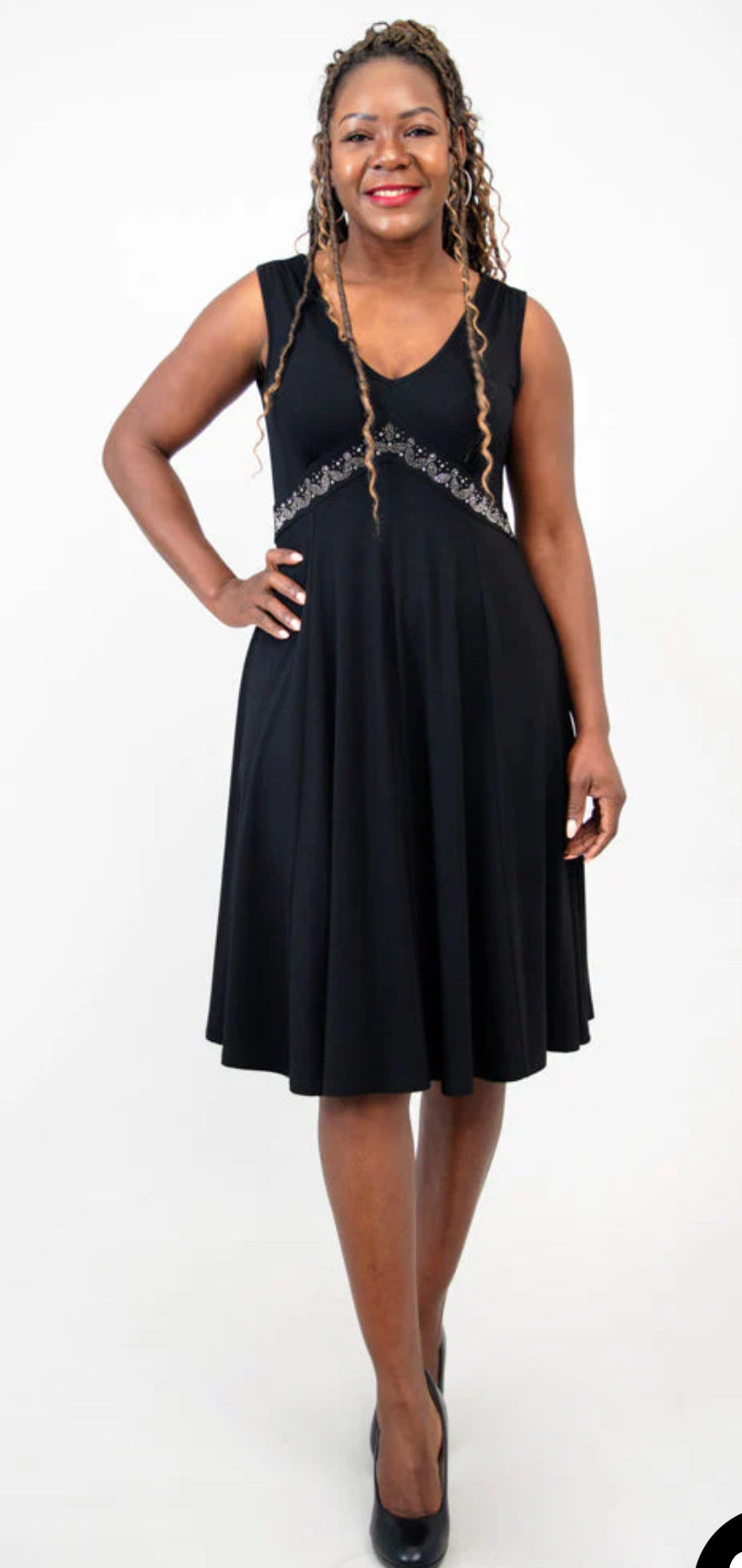 Pamela Dress, Black Diamond, Bamboo