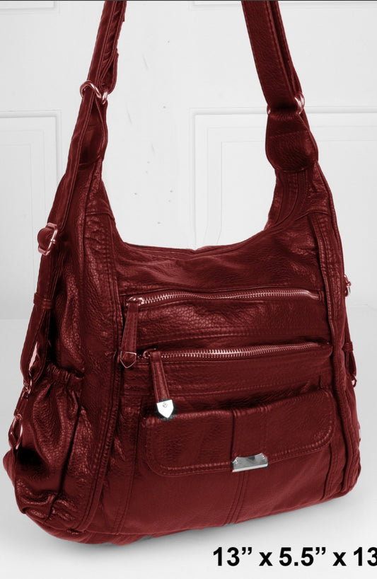 Burgundy 3 in 1 backpack purse GC