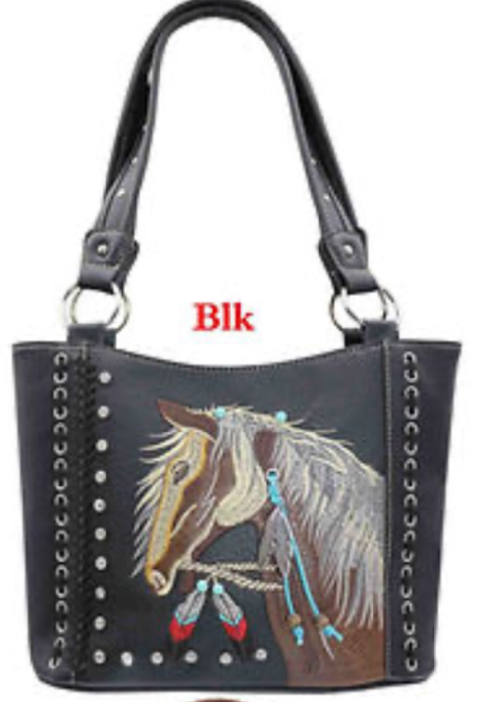 Black Horse Tote Purse