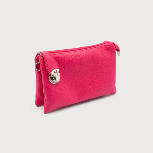 Raspberry multi pouch wristlet/crossbody