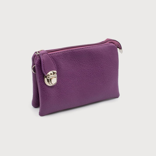 Purple multi pouch wristlet/crossbody