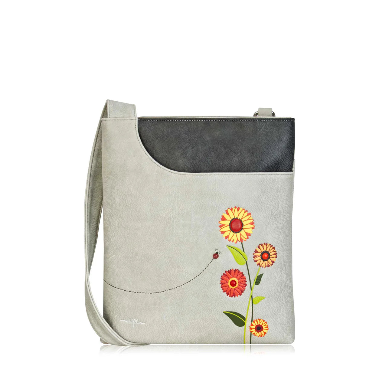 Grey Gerbera Crossbody