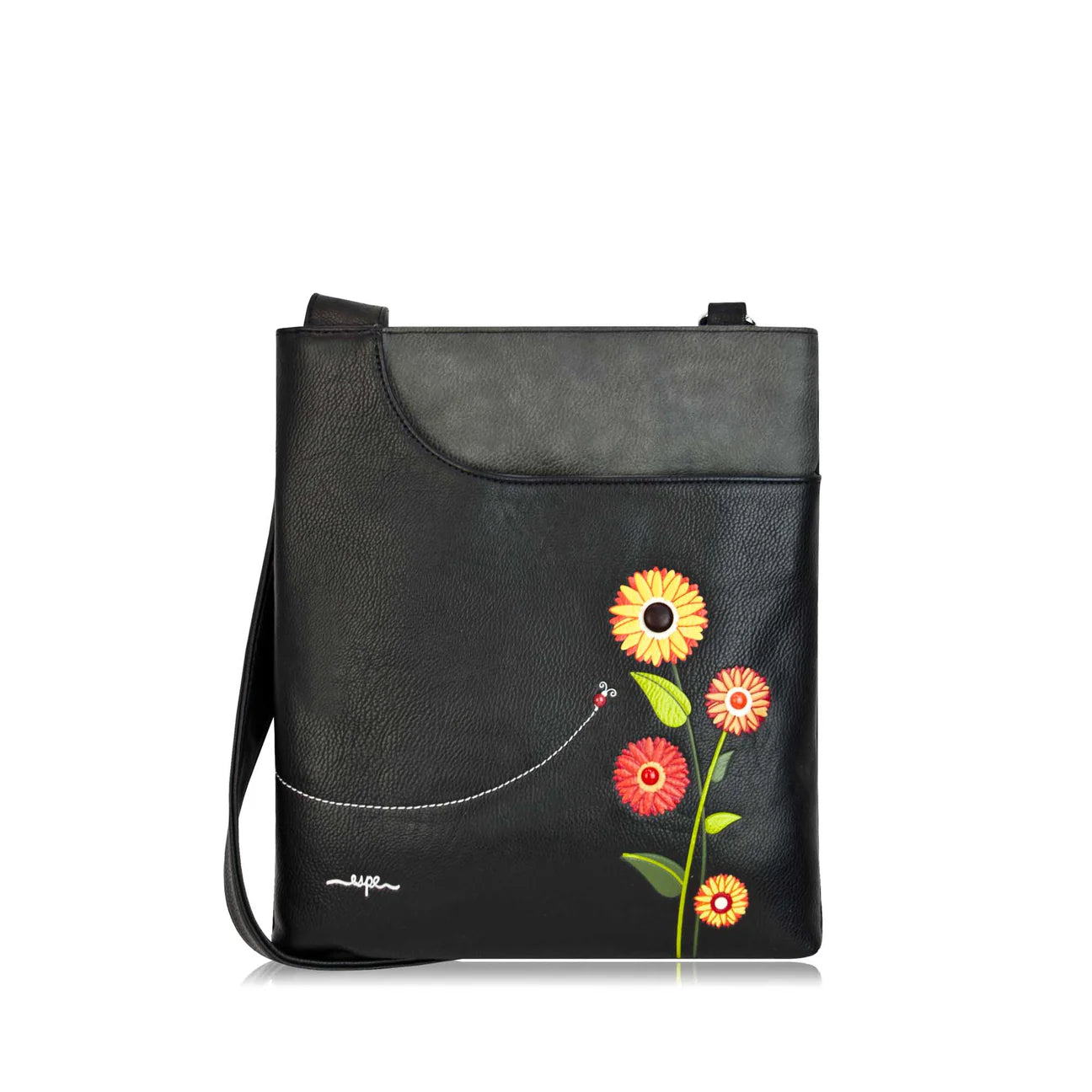 Black Gerbera Crossbody