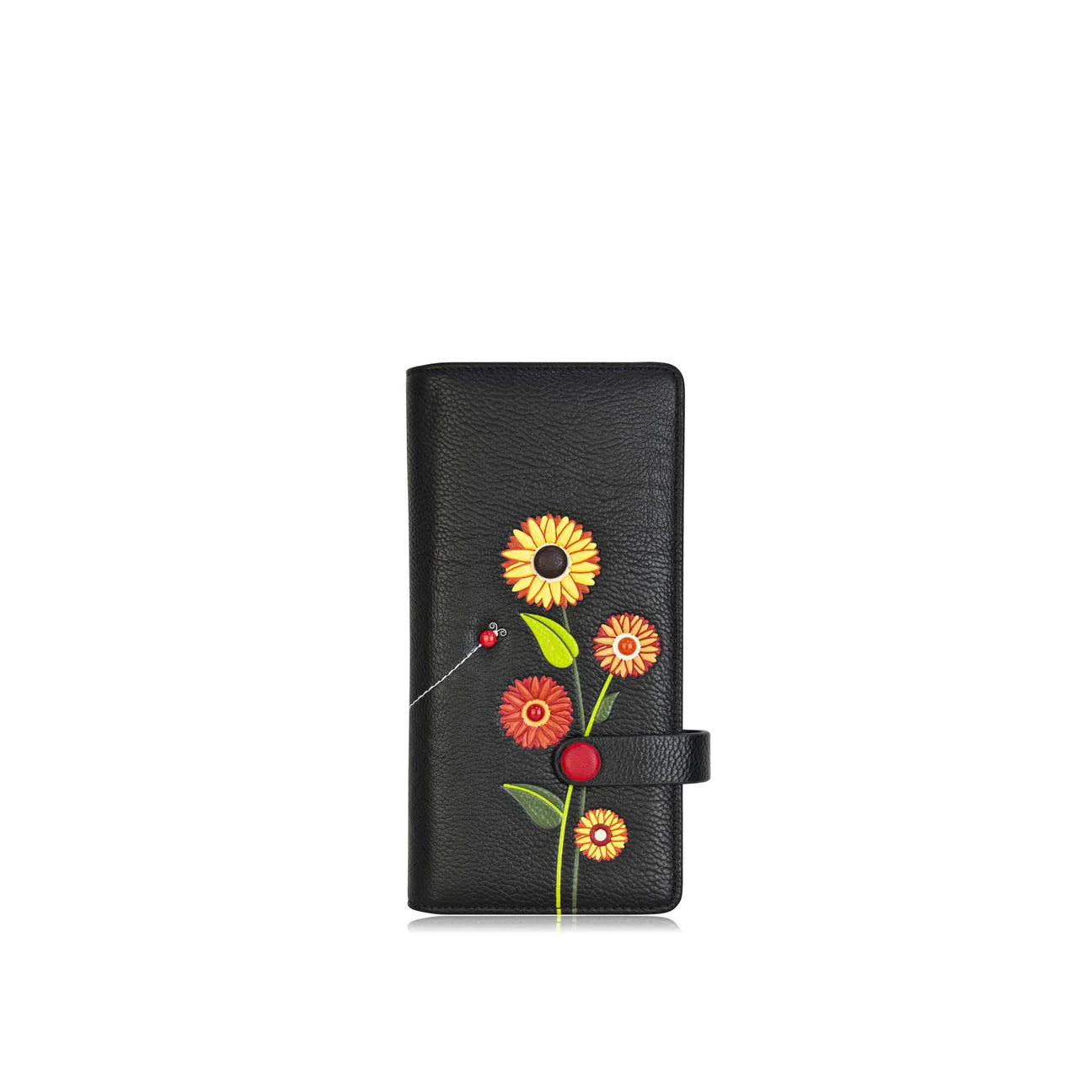 Black Gerbera Long Wallet