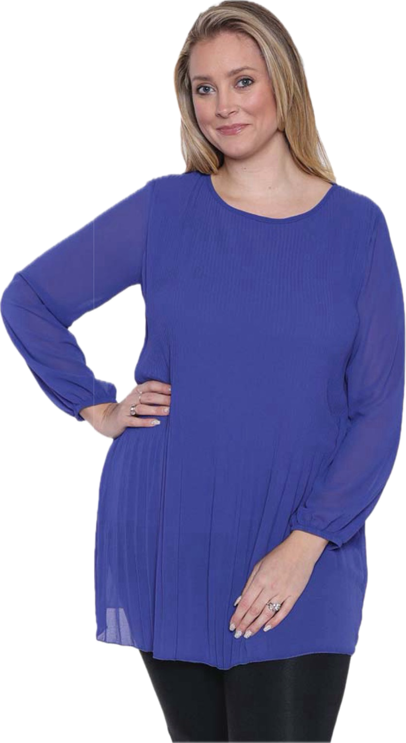 Blue tunic dress with shear sleeves