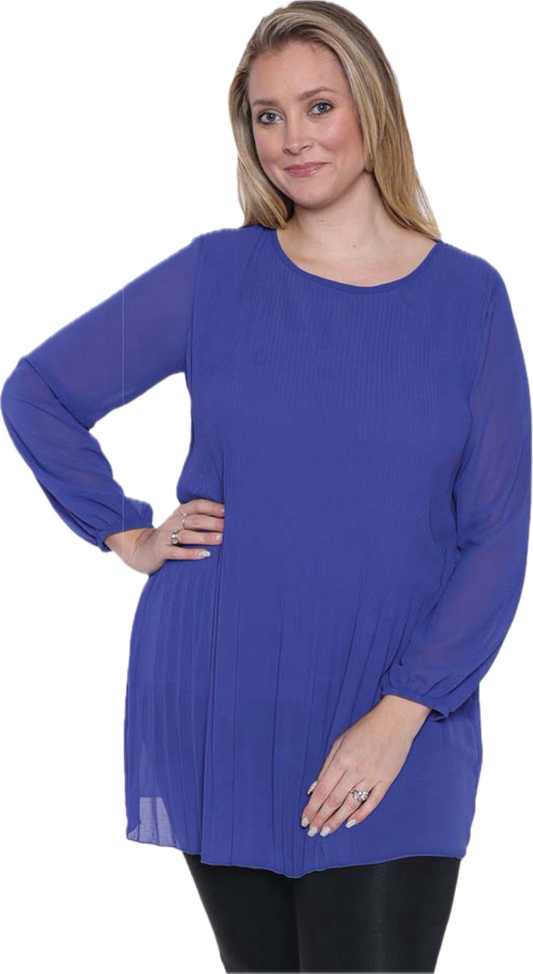 Blue tunic dress with shear sleeves