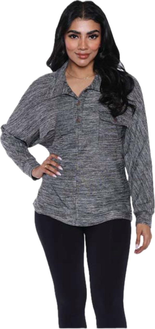 Grey top with pockets T5158