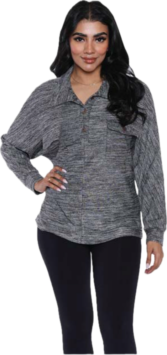 Grey top with pockets T5158