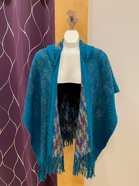 Teal Poncho Sweater F11433