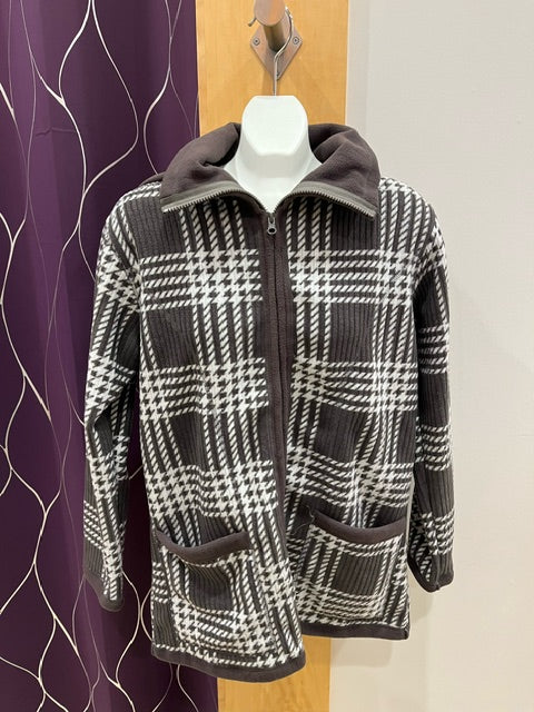 Grey Checked Fleece Jacket F31466