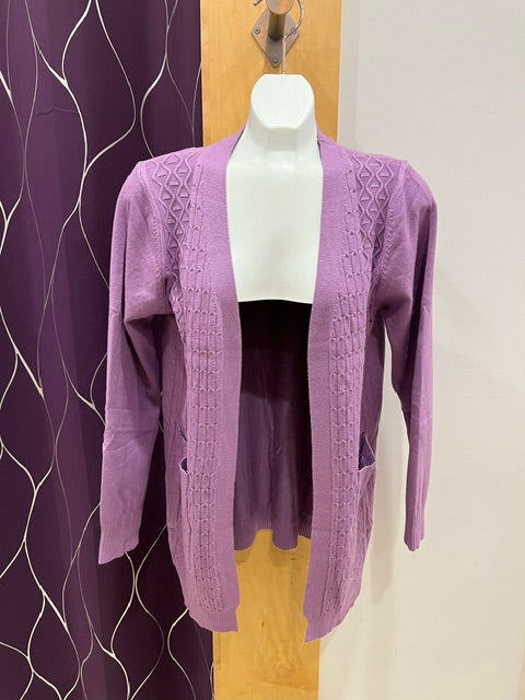 Lavender Cardigan with Pockets F31441