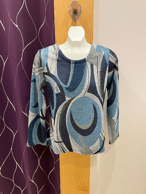 Ladies navy combo top F31822