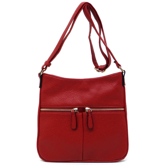 Burgundy front zip pocket crossbody