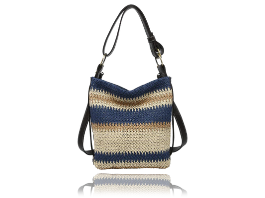 Navy Woven H51 handbag