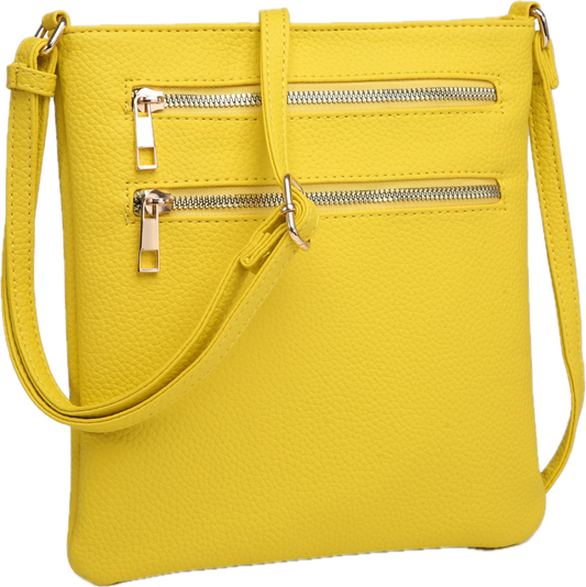 Yellow small zipper messenger BC3316
