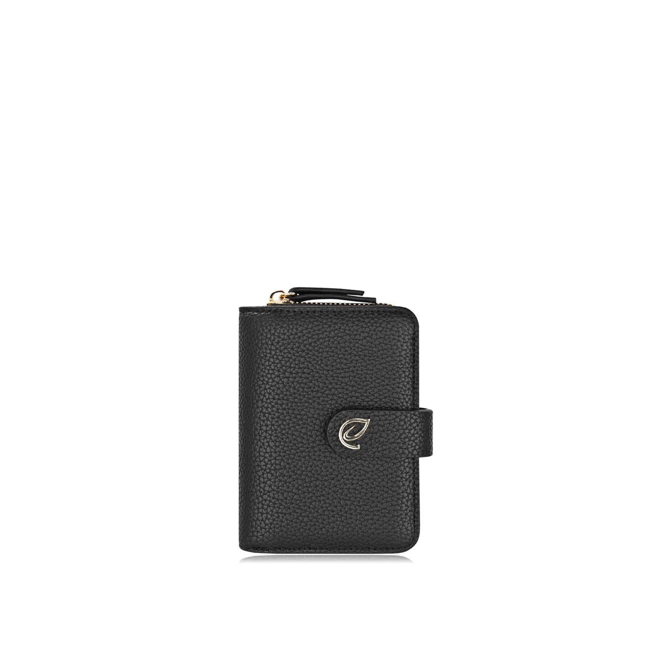 Black Cora Small Zip Wallet