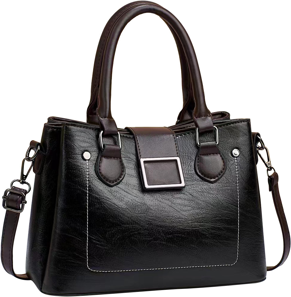 Black tote with brown trim 954