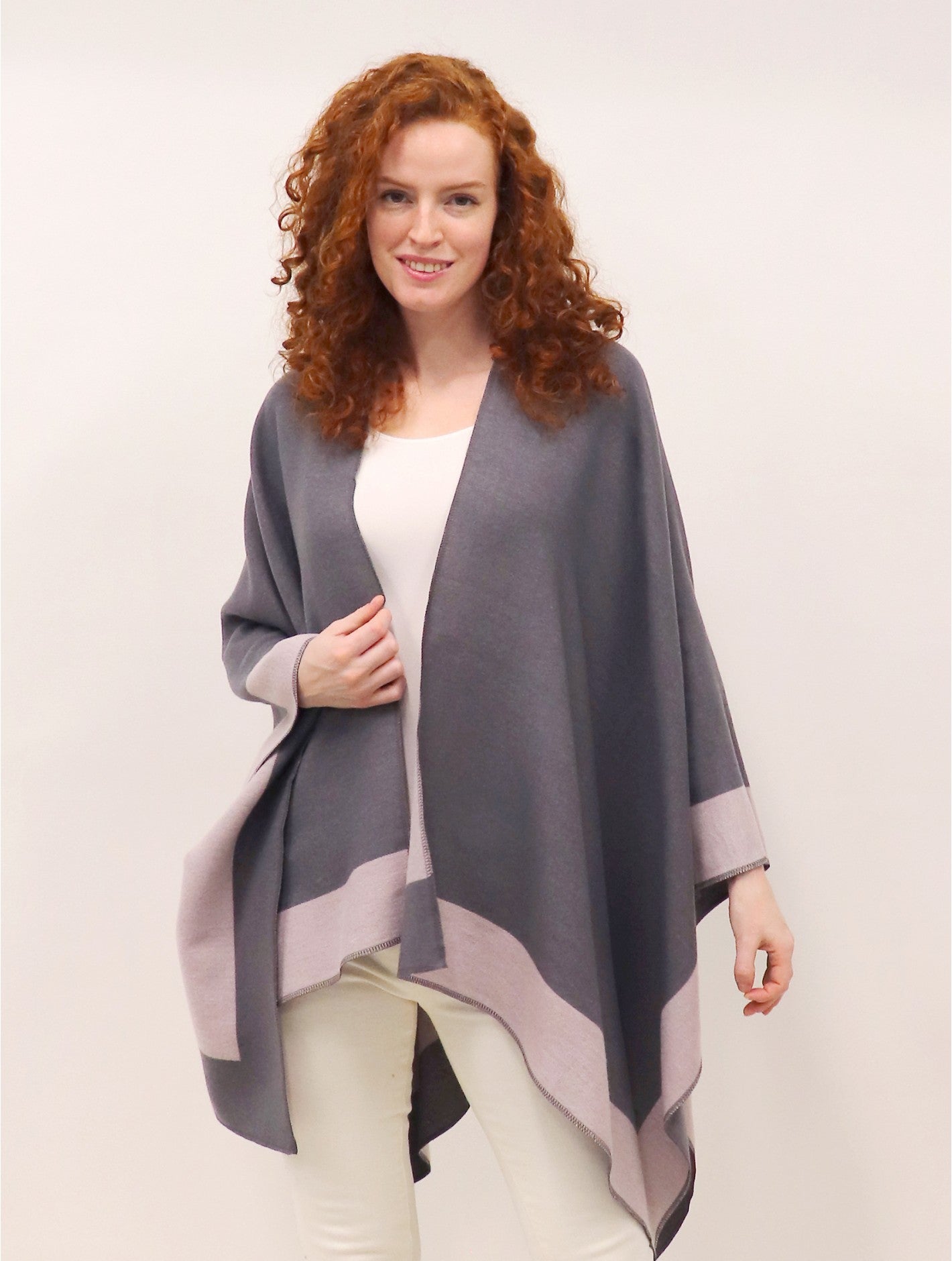 Two-Tone Pink Soft Reversible Cape CP127203