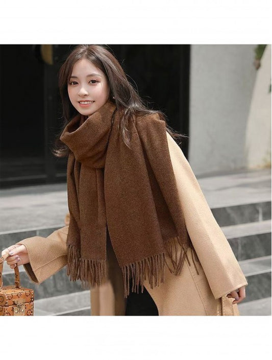 Coffee shawl scarf with cashmere feel