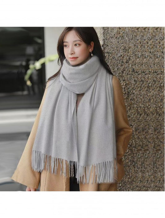 Pale grey shawl scarf with cashmere feel