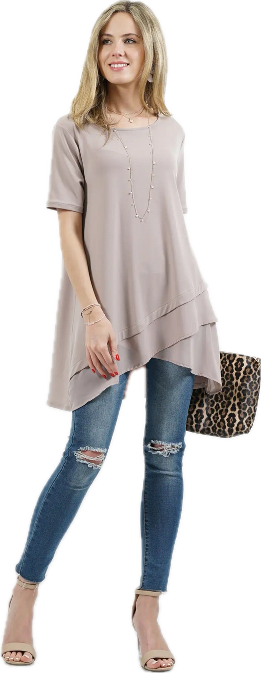 Ashmocha tunic with tulip hem