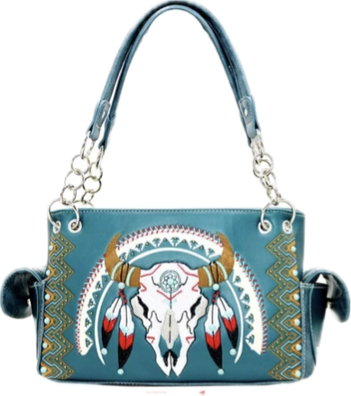 Teal deer skull western