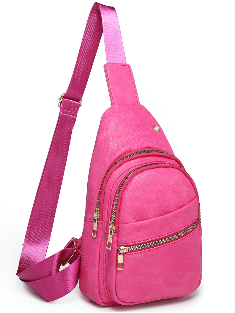 Fuscia fashion sling backpack BC1191