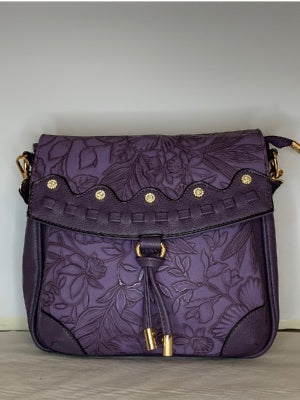 Dark purple flower satchel