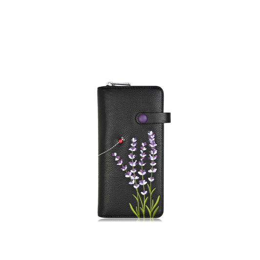 Lavender black clutch wallet