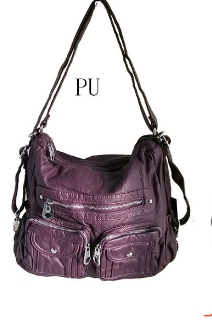 Purple 3 in 1 with 2 front snaps and 2 zip WH9081