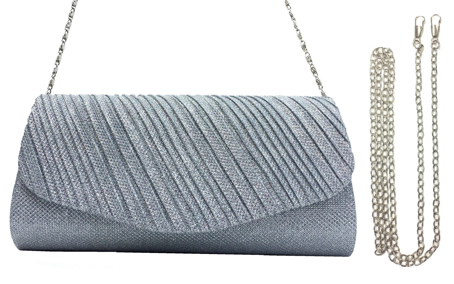 Silver clutch with V front 783