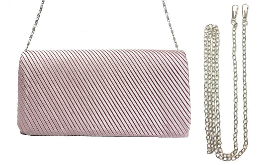 Rose gold clutch with diagonal pattern 779