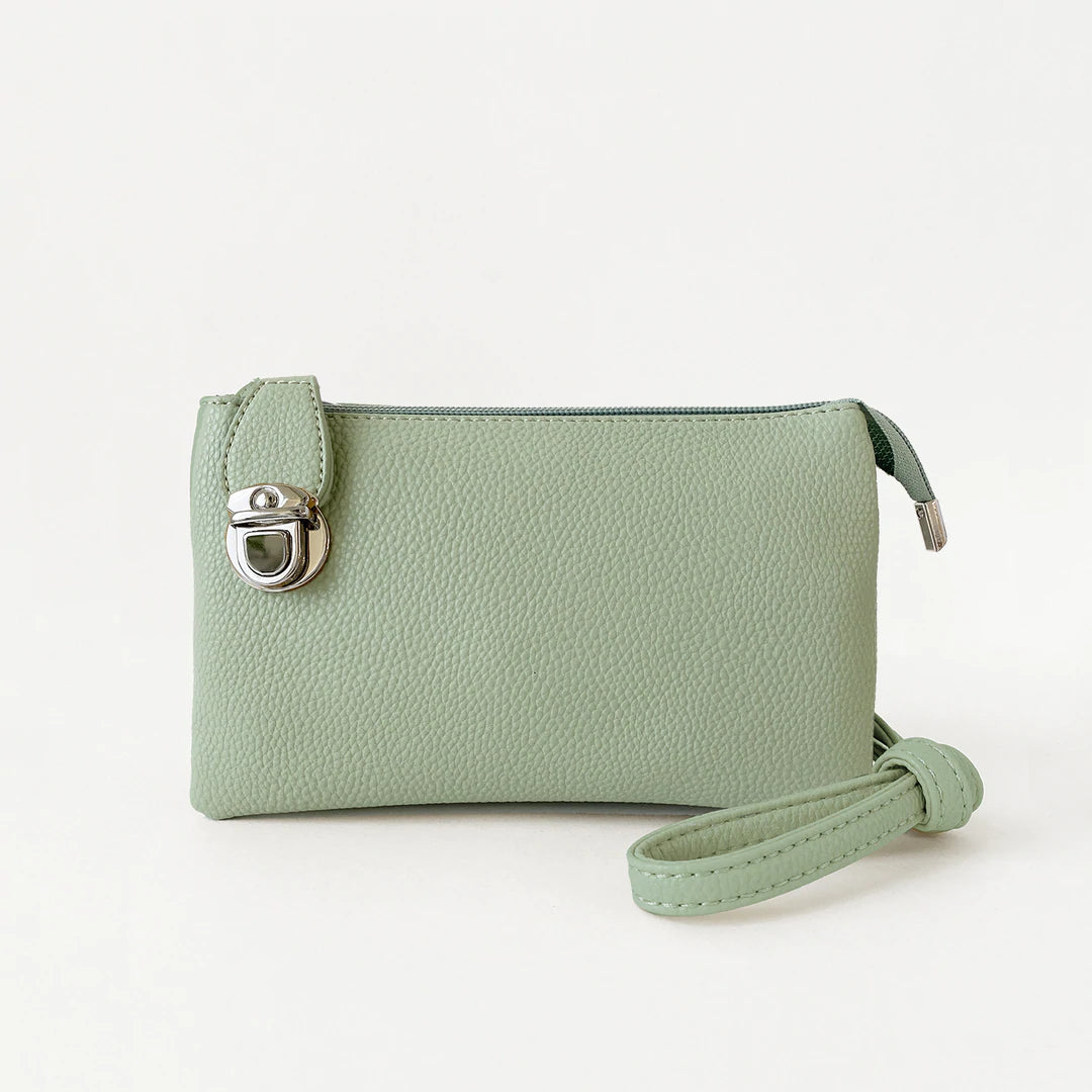 Aqua multi pouch wristlet/crossbody