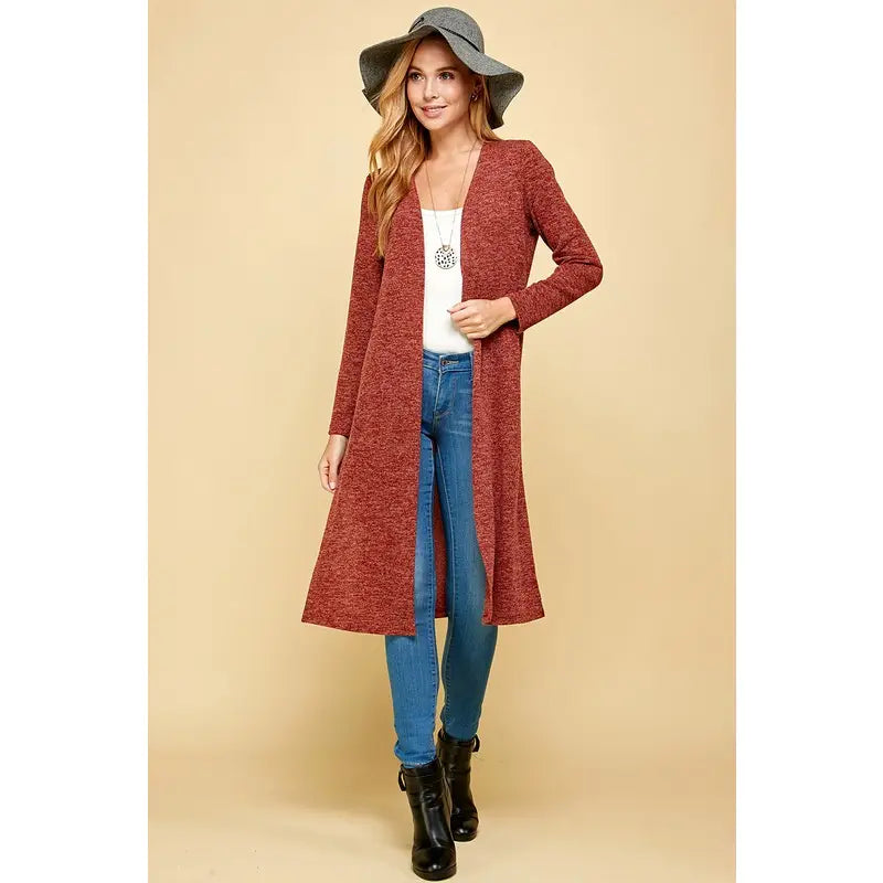 Rust Longline Cardigan EC8597