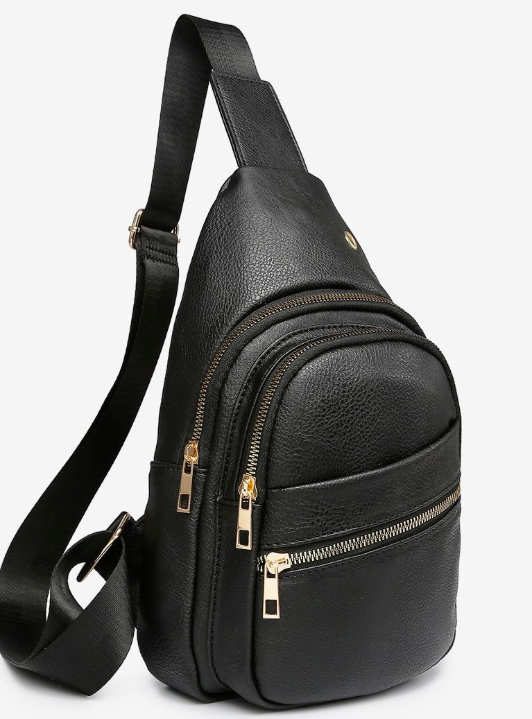 Black fashion sling backpack