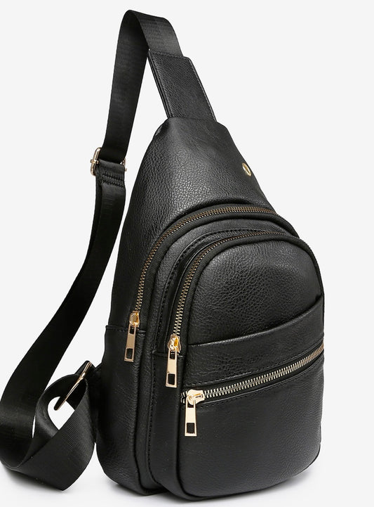 Black fashion sling backpack BC1191