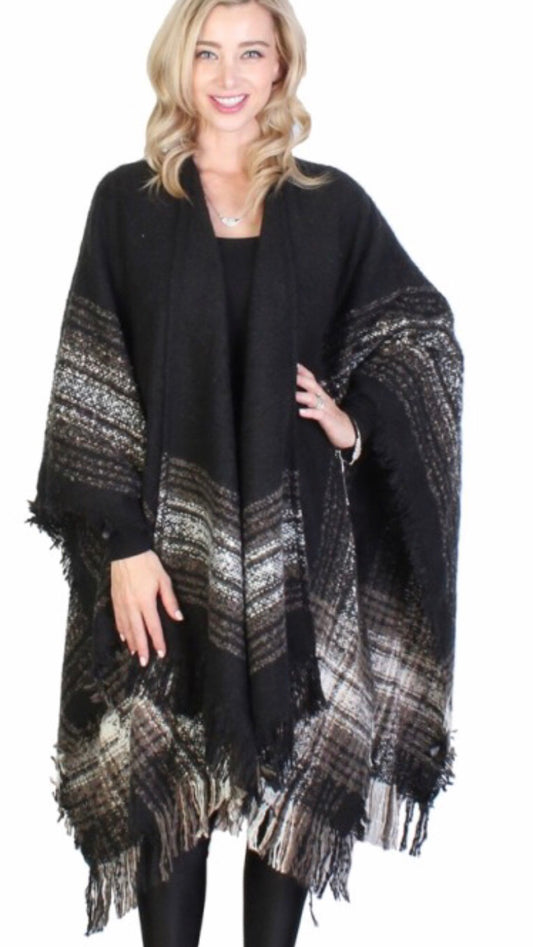 Black Ultra Soft Blanket Cape cp1010