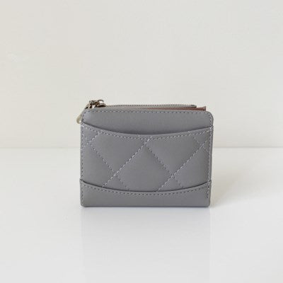Grey small wallet with zip pocket