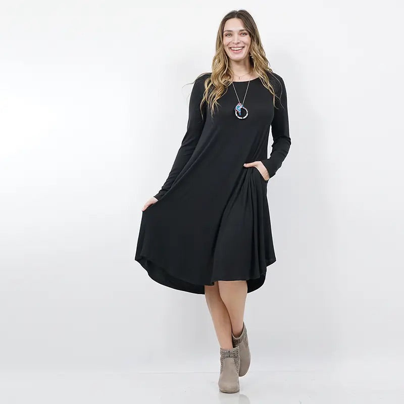 Black side pocket dress 42p