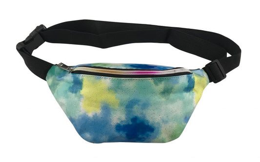 Blue tie dye Fanny pack