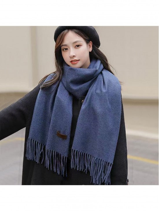 Navy shawl scarf with cashmere feel