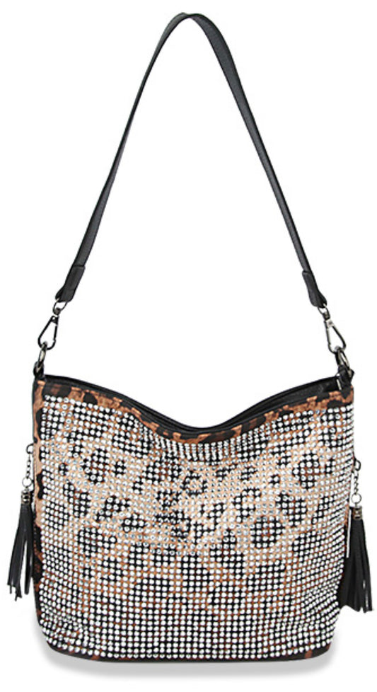 Leopard print bling purse