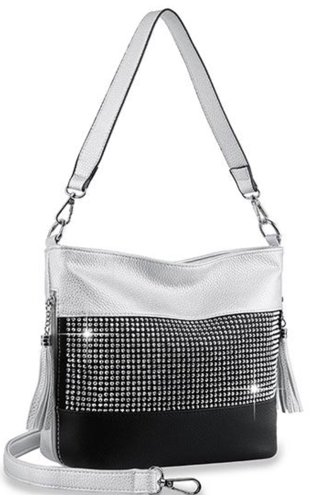 Silver and black bling purse